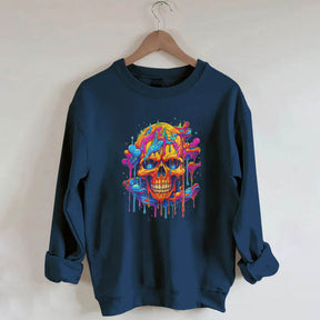 Melting Orange Skull Psychedelic Sweatshirt