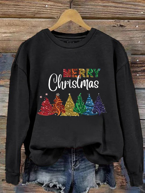 Oversized Merry Christmas Printed Women's Sweatshirt