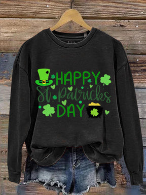 Happy St. Patrick's Day Art Print Pattern Casual Sweatshirt