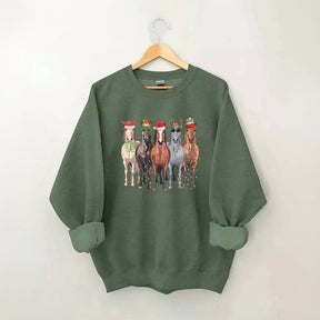 Horses Merry Christmas Sweatshirt