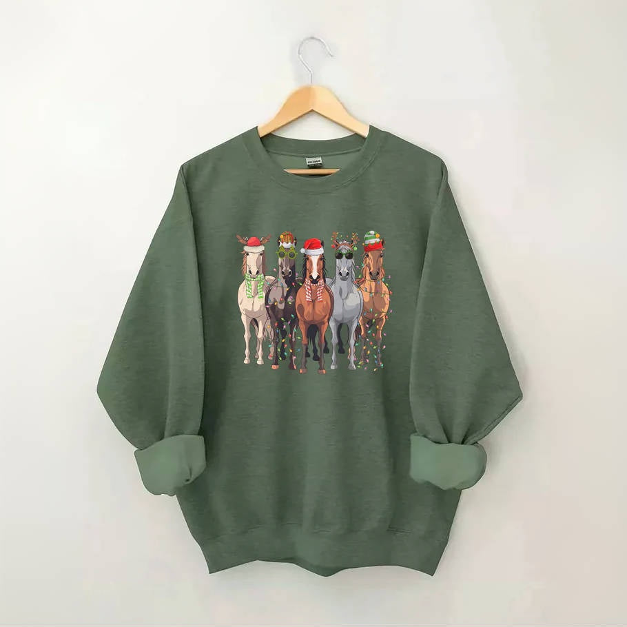 Horses Merry Christmas Sweatshirt