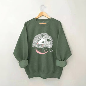 Opossum Print Casual Sweatshirt