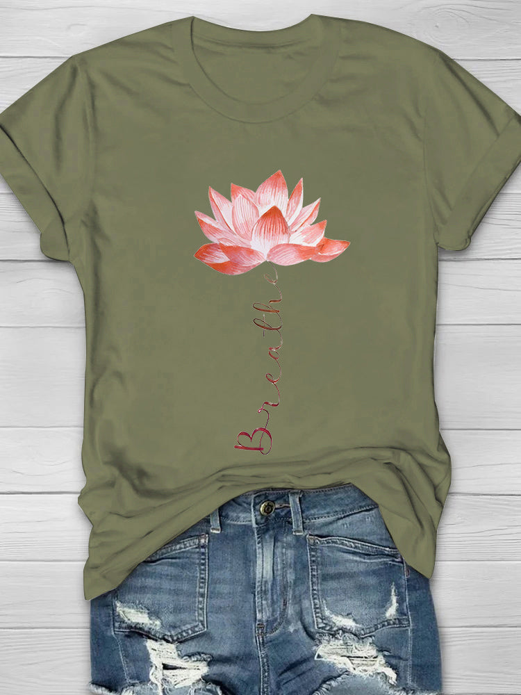 Breathe Lotus Print Women's T-shirt