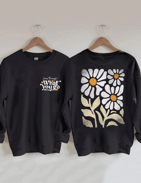 Boho Wildflower Print Sweatshirt