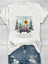 Give Me The Beat, Boys And Free My Soul Printed Crew Neck Women's T-shirt