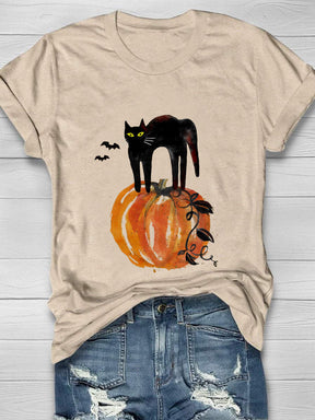 Cat On Pumpkin T-shirt