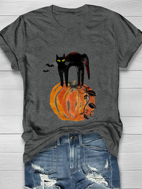 Cat On Pumpkin T-shirt