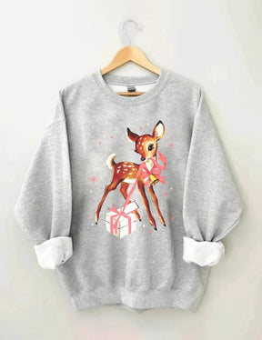 Reindeer Pink Christmas Sweatshirt