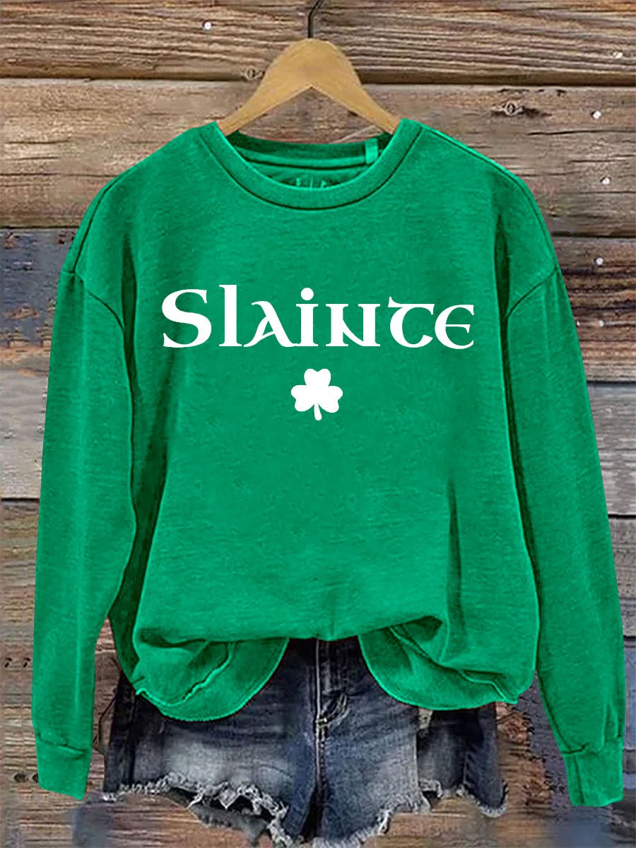 Slaince St. Patrick's Day Print Casual  Sweatshirt