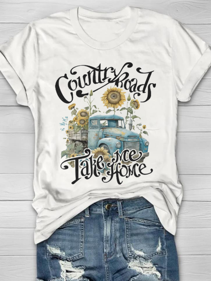 Country Roads Take Me Home Print Women's T-shirt