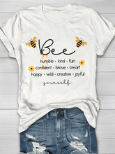 Bee Humble Kind Fun Printed Women's T-shirt