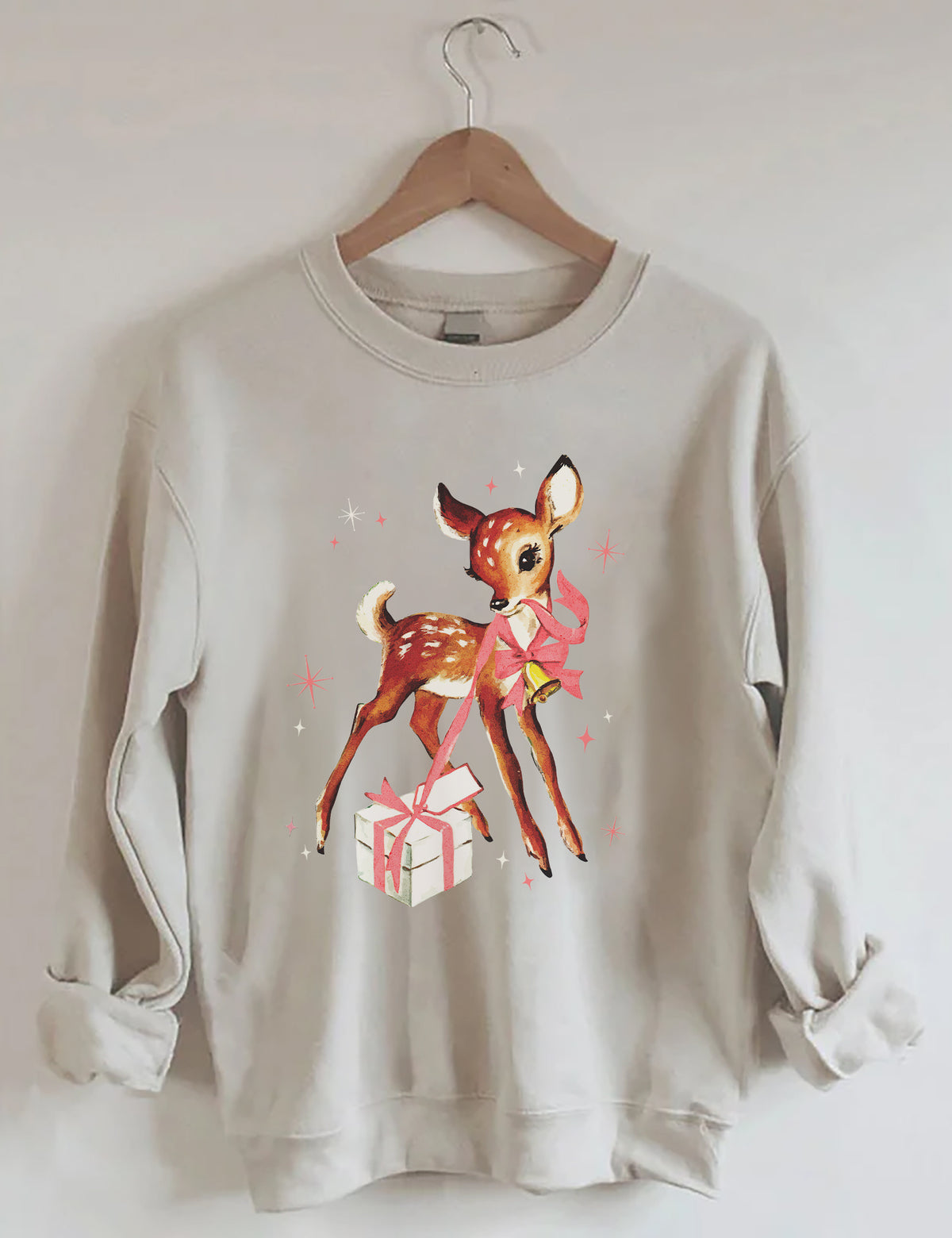 Reindeer Pink Christmas Sweatshirt