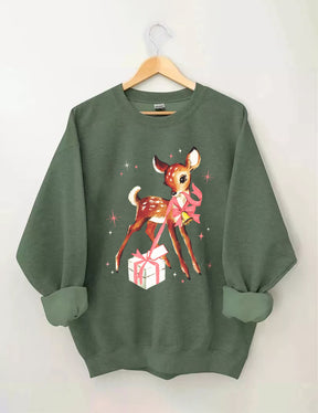 Reindeer Pink Christmas Sweatshirt