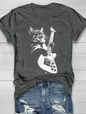 Cat Playing Guitar T-shirt
