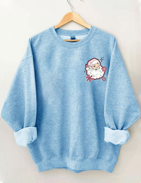Don't Stop Believin Pink Santa Sweatshirt