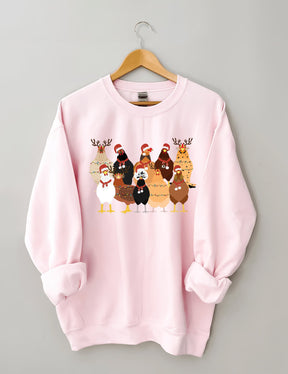 Cute Christmas Chickens Sweatshirt
