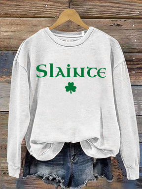 Slaince St. Patrick's Day Print Casual  Sweatshirt