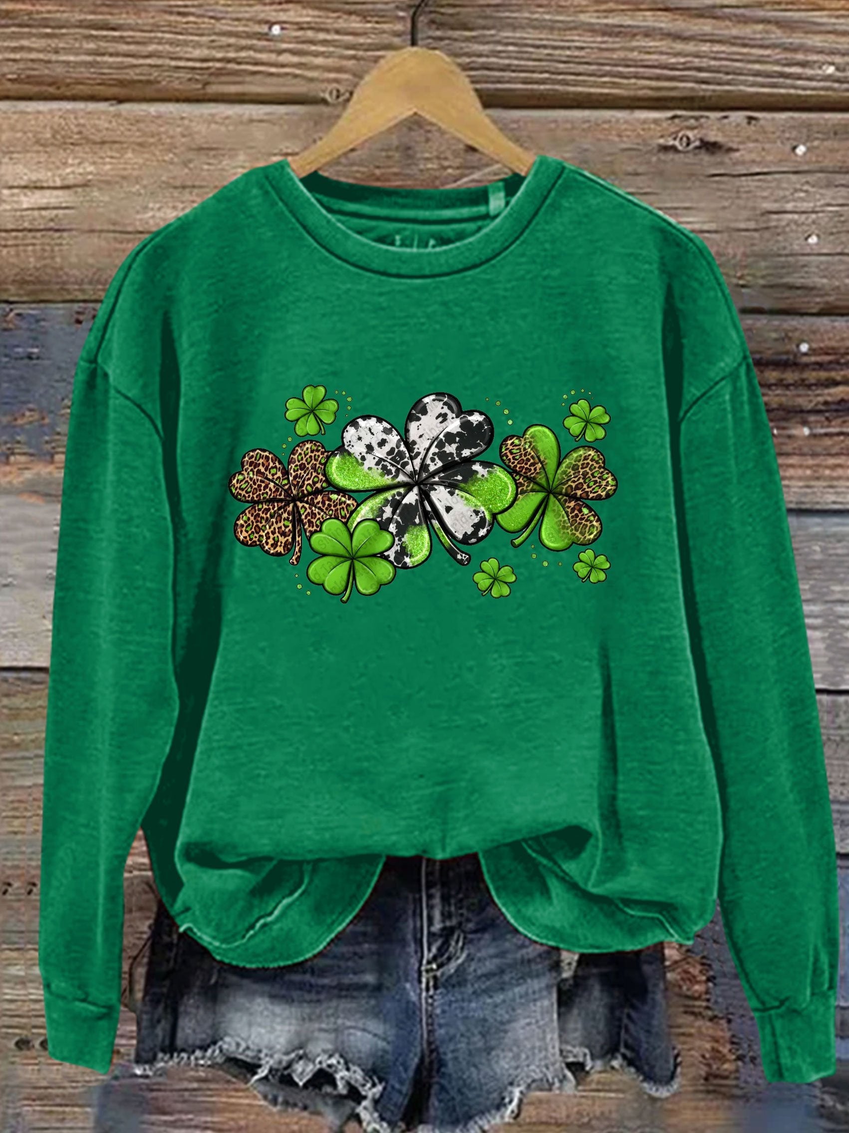 St. Patrick's Day Print Casual  Sweatshirt