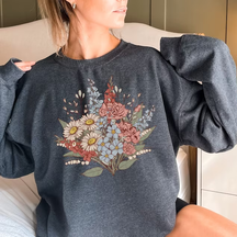 Birth Flower Family Bouquet Sweatshirt