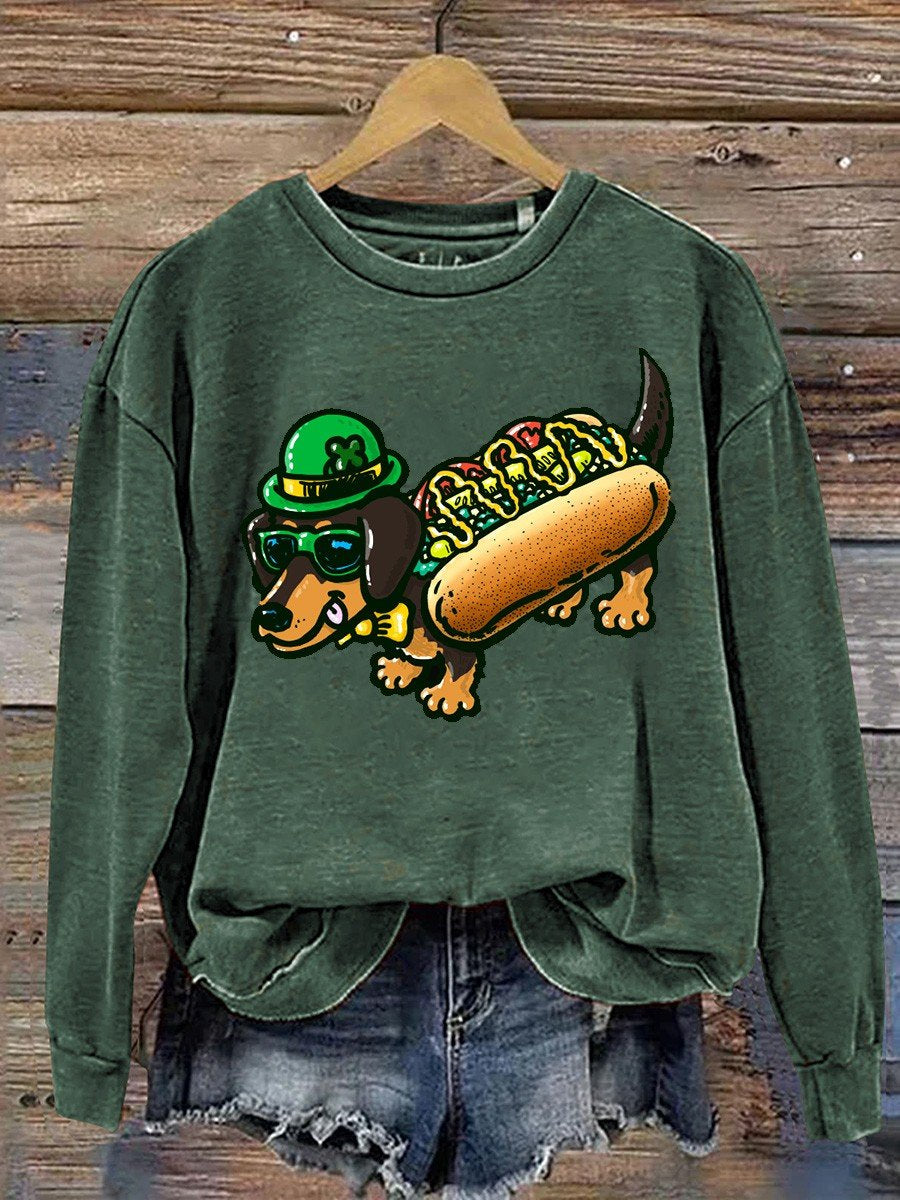 St Patricks Day Chicago Dog  Casual  Sweatshirt