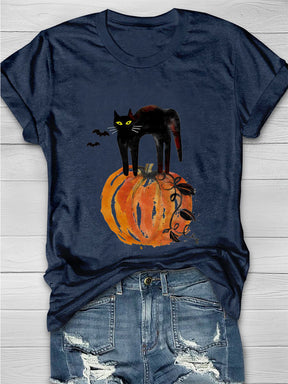 Cat On Pumpkin T-shirt