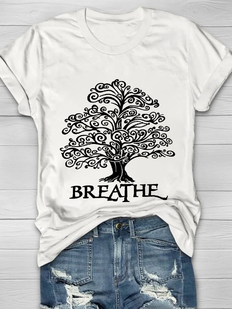 Breathe Printed Crew Neck Women's T-shirt