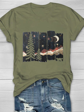 Darkness Forest Printed Crew Neck Women's T-shirt