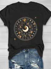 Celestial Cosmic  Printed Crew Neck Women's T-shirt