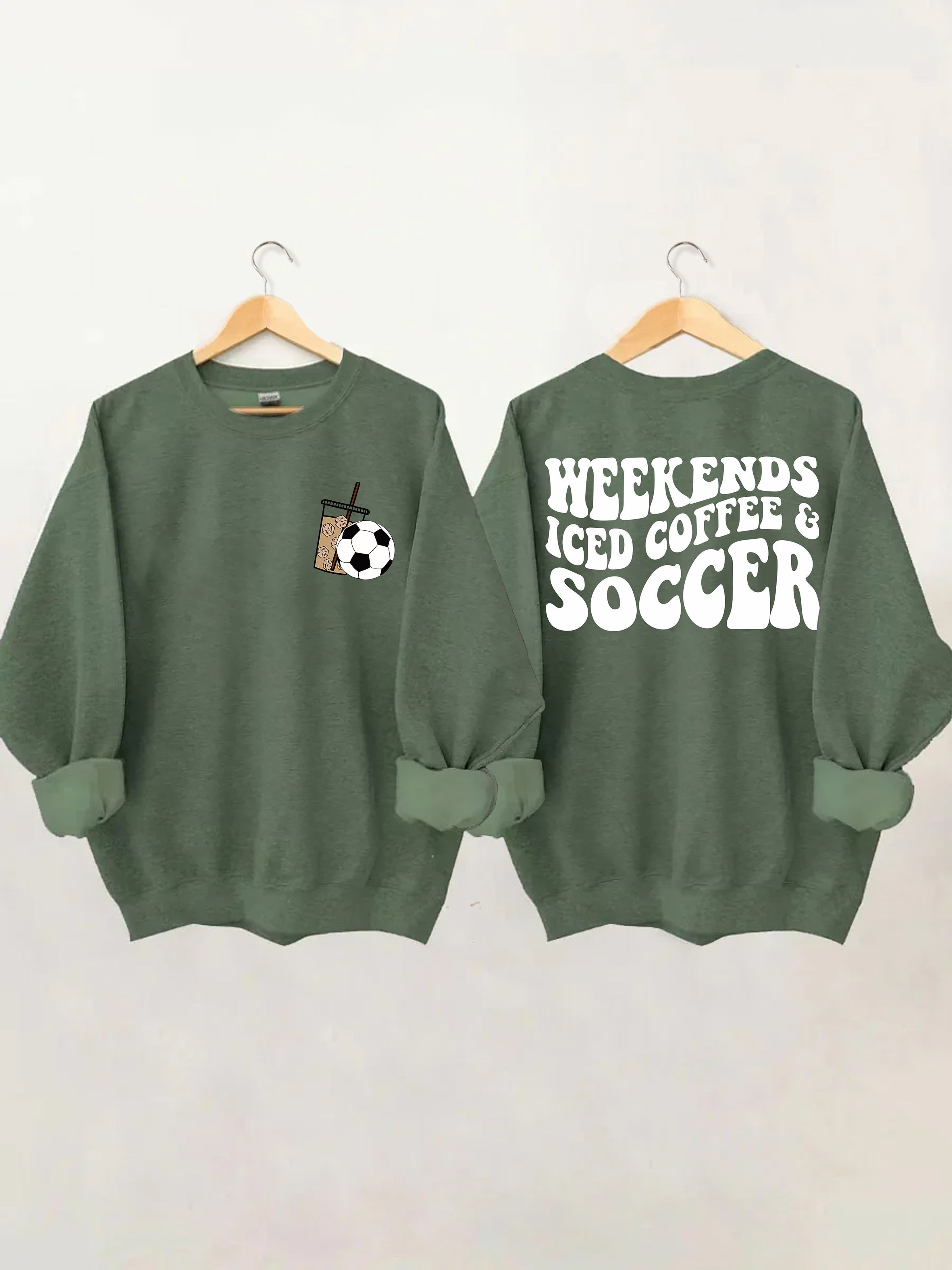 Weekends Iced Coffee Soccer Sweatshirt