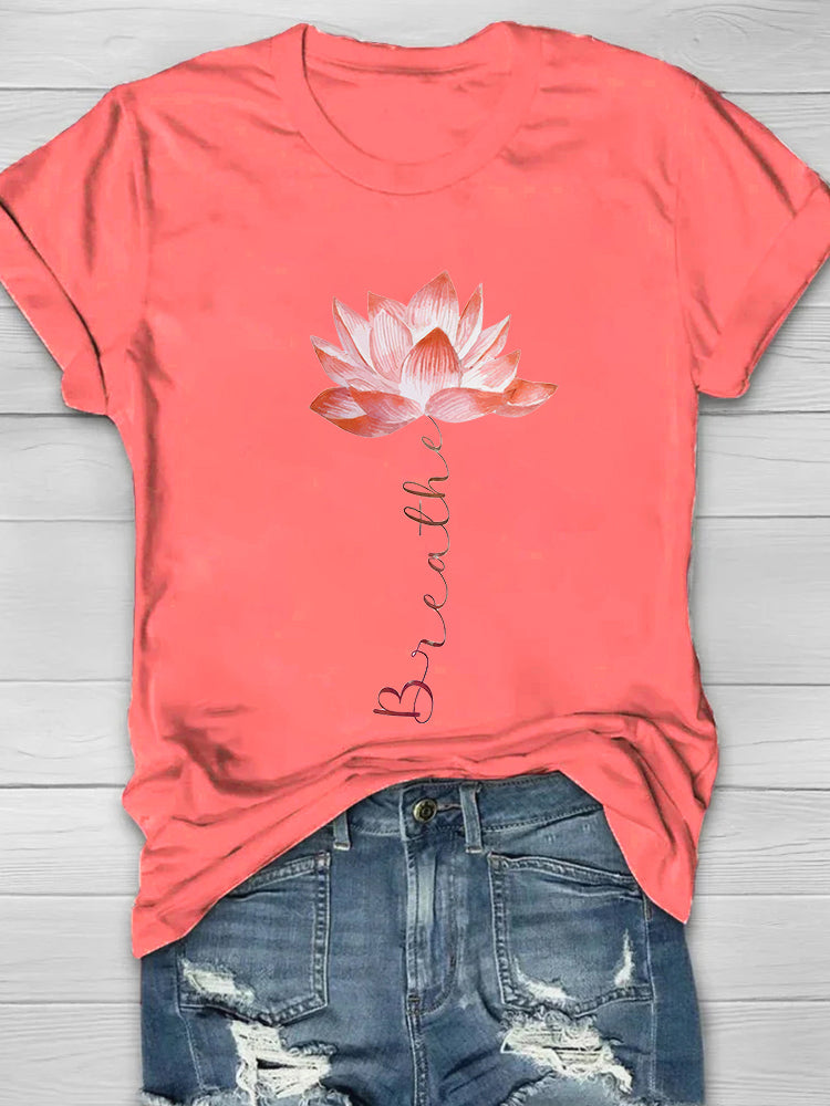 Breathe Lotus Print Women's T-shirt