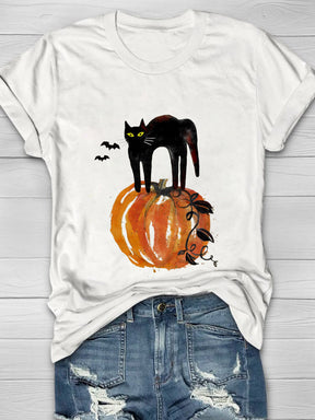 Cat On Pumpkin T-shirt